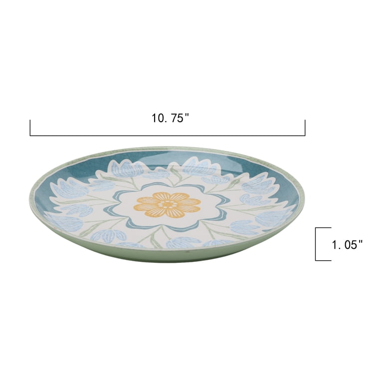 Better Homes & Gardens 12 Piece Bamboo Melamine Green Floral