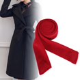 thumbnail image 2 of yuksok Women Wool Overcoat Waist Belt Casual Waist Belt for Street Commuting Travel Red, 2 of 9