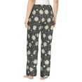 thumbnail image 3 of Xecao Daisies Flowers Women's Straight Lounge Pajama Pants: The Epitome of Relaxed Sleepwear, 3 of 9