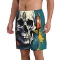 thumbnail image 2 of Rocae Modern Hip-Hop Skull for Men's Beach Shorts Casual Elastic Waist Drawstring Summer Beach Shorts,S-3XL-XX-Large, 2 of 6