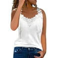 thumbnail image 2 of Kagetolytai Tank Top for Women Women's Tank Top Summer V Neck Strapless Casual Lace Tank Top T-Shirt Tops Women's Blouse Womens Tops White S, 2 of 5