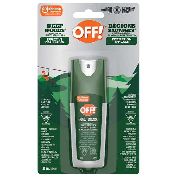 OFF! Deep Woods 25% Deet Insect Repellent Pump Spray, Travel Size