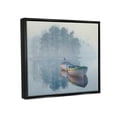 thumbnail image 3 of Stupell Foggy Boat Lake Reflection Landscape Painting Black Floater Framed Art Print Wall Art, 3 of 6
