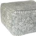 thumbnail image 4 of Light Gray Patterned Square Pouf, 4 of 5