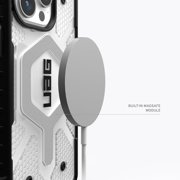 UAG iPhone 15 Pro Case 6.1 Pathfinder Clear Ice/Silver Built-in Magnet Compatible with MagSafe Charging Rugged Transparent Dropproof Protective Cover by URBAN ARMOR GEAR