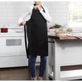 thumbnail image 2 of Mainstays Chef Kitchen Apron, 28" x 32" Cotton Apron with Pocket for Cooking, Baking, Gardening, Black, 2 of 7