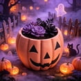 thumbnail image 5 of Aonerit Pumpkin Shaped Resin Flower Pot,Vintage Halloween Pumpkin Planter Pots,Halloween Fall Spooky Decor,For Halloween And Thanksgiving, 5 of 8