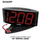 thumbnail image 4 of Reloj despertador Sharp Home con base giratoria digital LED, color negro, 4 of 6