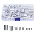 thumbnail image 1 of Wire Rope Sleeve,250Pcs/Set Aluminum Cable Ferrule Cable Rope Crimping Tool Double Barrel Ferrule Multi-Functional, 1 of 14