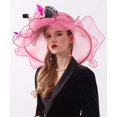 thumbnail image 4 of Women's Kentucky Derby Church Dress Hat Wide Brim Leaf Flower Bridal Shower Hat, 4 of 5