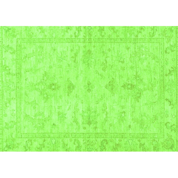 Ahgly Company Indoor Rectangle Oriental Green Traditional Area Rugs, 2' x 3'
