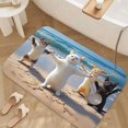 thumbnail image 3 of 1pc Four Cats on the Beach Absorbent Non-Slip Bathroom Thickened Flannel Rug Decor,Soft,Quick Drying,Suitable For Indoor/outdoor Use,Bathrooms,Bedrooms,Kitchens,Terrace,Laundry Rooms,16"x24", 3 of 9