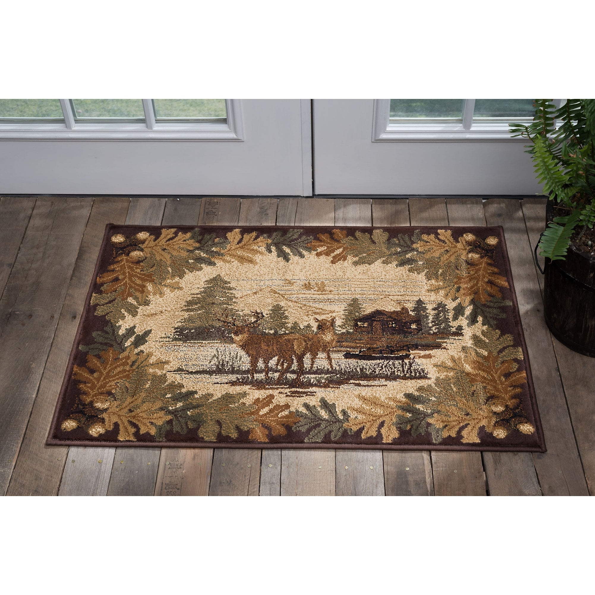 Alise Rugs Natural Lodge Novelty Graphic Indoor Area Rug 2' x 3' 2' x 3