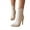 Beige, variant on Womens Stiletto High Heel Dress Boots Sexy Leather Pointed Toe Zip up Mid Calf Short Ankle Booties Winter Fall