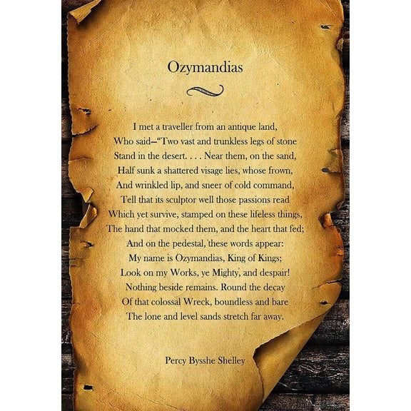 Ozymandias Poem Wall Art poster  for Living Room Vertical Poster Pictures Printed Home Decor Gifts Decoration poster