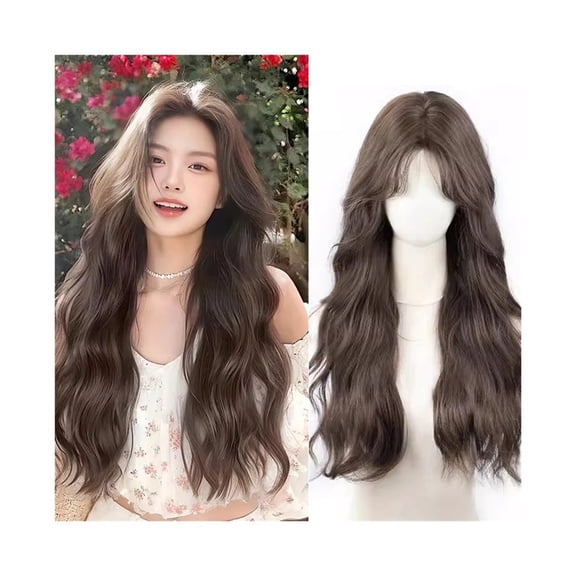 Long Curly Hair Wool Synthetic Wig With Bangs 25 Inch Party Everyday Wear