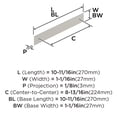 thumbnail image 6 of Amerock Maymont 8-13/16 inch (224mm) Center-to-Center Rectangle Satin Nickel Cabinet Pull Backplate, 6 of 7
