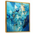 thumbnail image 2 of Designart "Drip Painting Symphony In White And Blue I" Drip Painting Floater Framed Wall Art Prints, 2 of 5