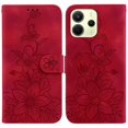 thumbnail image 1 of For Xiaomi Redmi Note 14 4G (164.84mm) Case Lily Flower Imprint Leather Phone Cover with Stand - Gre, 1 of 5
