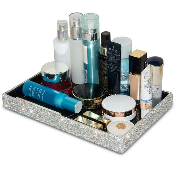 Bling Rhinestone Jewelry or Makeup Storage Box Organizer Display