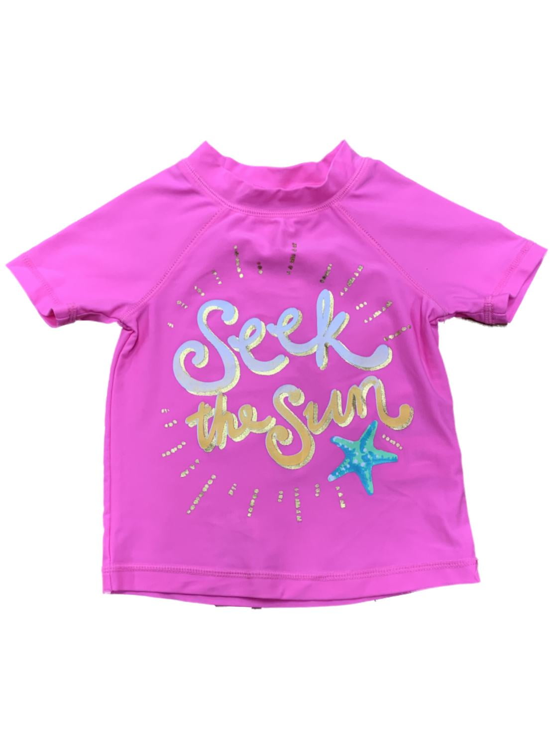 Joe Boxer Joe Boxer Girls Pink Seek the Sun Rash Guard Swimming Suit