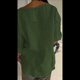 thumbnail image 5 of Camisa de para Mujer, Cuello en V, Botones, Blusa , Mangas 3/4, Informal, Holgada, Estilo Túnica, Camisetas de Verano. Verde M, 5 of 7
