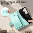 thumbnail image 5 of For Samsung Galaxy S26 5G Case Cat Pattern Buckle Zipper Wallet  5-card  Flip Wallet Leather With Card Holder Magnetic Closure Phone Cases Cover With Shoulder Strap and Wrist Strap,Green, 5 of 12