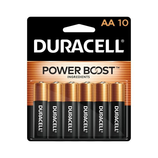 Batería Duracell Coppertop AA, paquete de 10 unidades, alcalina Power Boost