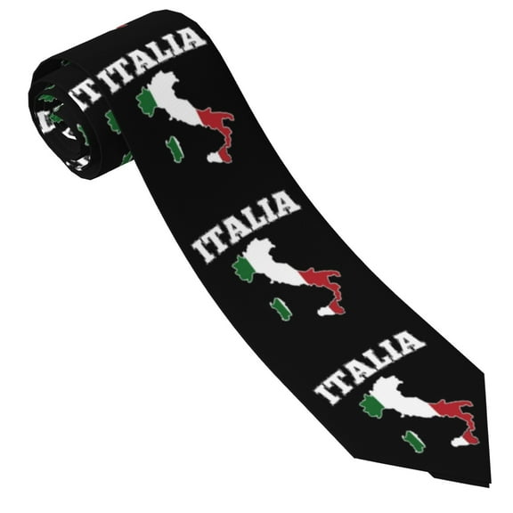 Italy Map Flag Tie For Men Funny Neckties Fashion Gentleman Soft Comfortable Ties
