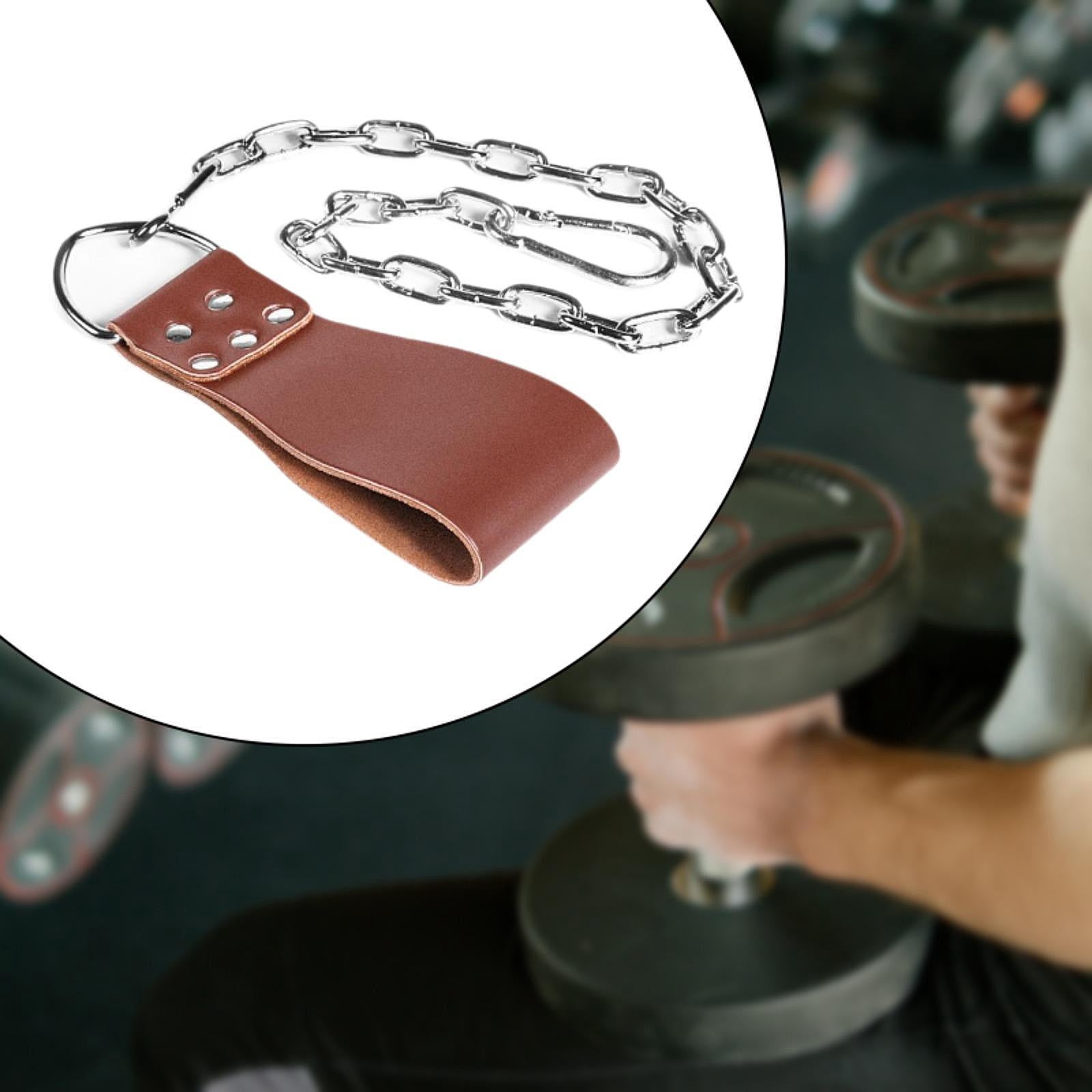 Baoblaze Dumbbell Loading Strap with Chain Waist Belt Attachment for Women Bodybuilding Brown