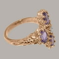 thumbnail image 4 of LBG British Made 9k Rose Gold Natural Diamond & Amethyst Womens Promise Ring - 33 size options - Size 4.5, 4 of 6