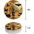 thumbnail image 1 of RYLABLUE Happy Halloween Owl and Black Cat and Tree Silhouette Set of 8 Round Coaster for Drinks, Absorbent Ceramic Stone Coasters Cup Mat with Cork Base for Home Kitchen Room Coffee Table Bar Decor, 1 of 5