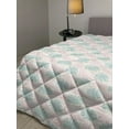 thumbnail image 2 of Blush Pink Down Alternative Comforter, Geometric Pattern with Diamond Check Modern Triangles Futuristic Art, Microfiber Quilt for All Season, 5 Sizes, Pale Mustard and Blush, by Ambesonne, 2 of 3