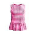 thumbnail image 7 of Tdoqot Womens Plaid Ruffle Tank Tops- Summer Loose Fit Casual Cute Sleeveless Shirts Hot Pink Size XL, 7 of 7