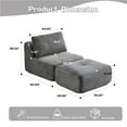 thumbnail image 6 of weetoo Single Sofa Bed Corduroy Chaise Longue Couch Soft Memory Foam for Living Room, 6 of 7