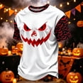 thumbnail image 5 of Big and Tall Halloween Tshirt for Men Casual Pumpkin Print Tee for Wear with Short Sleeves and Halloween Graphic Top Men’s T Shirt White XL, 5 of 7