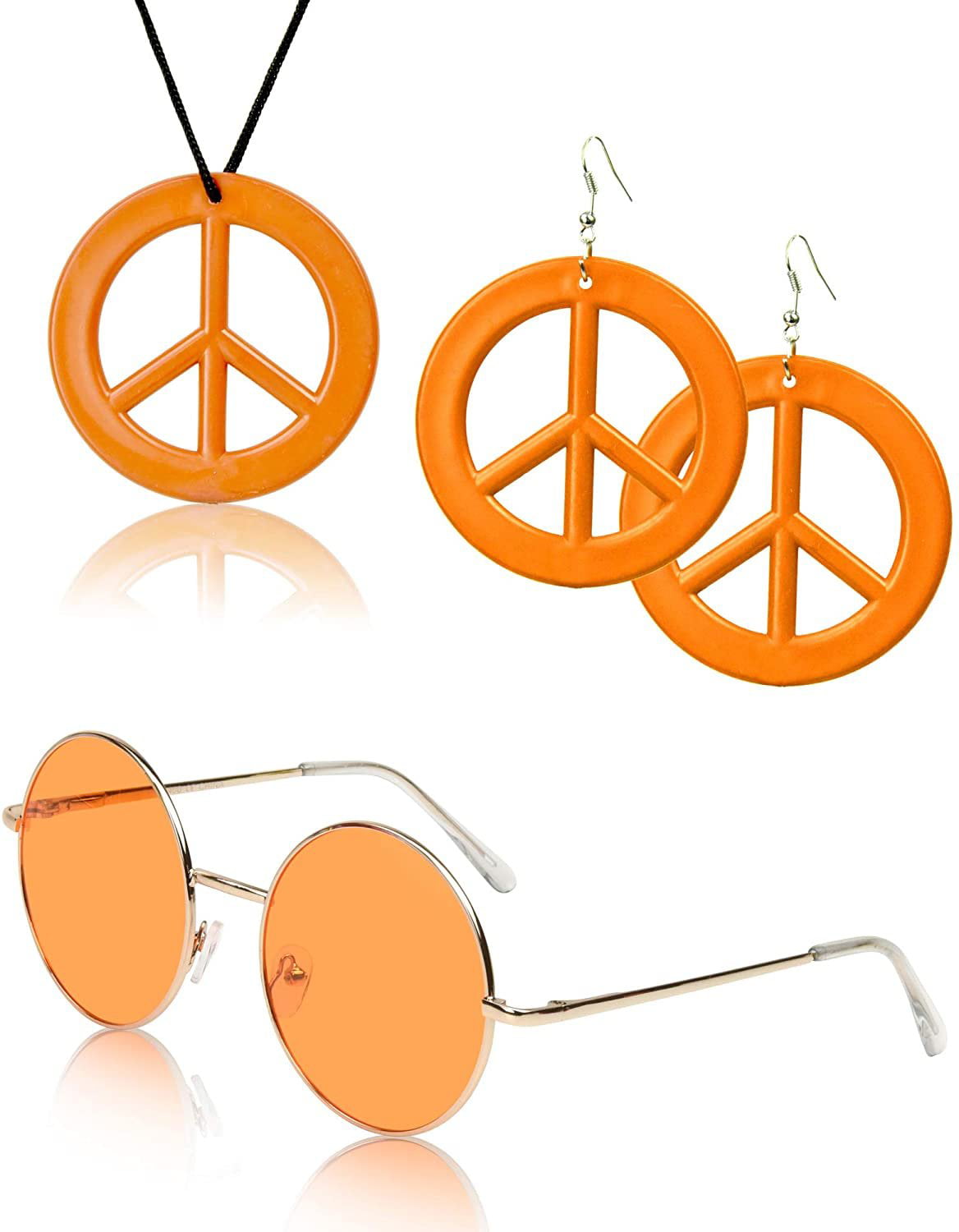 60's Groovy Baby Earrings/Orange Mirror Acrylic Earrings/70's Hippie Earrings