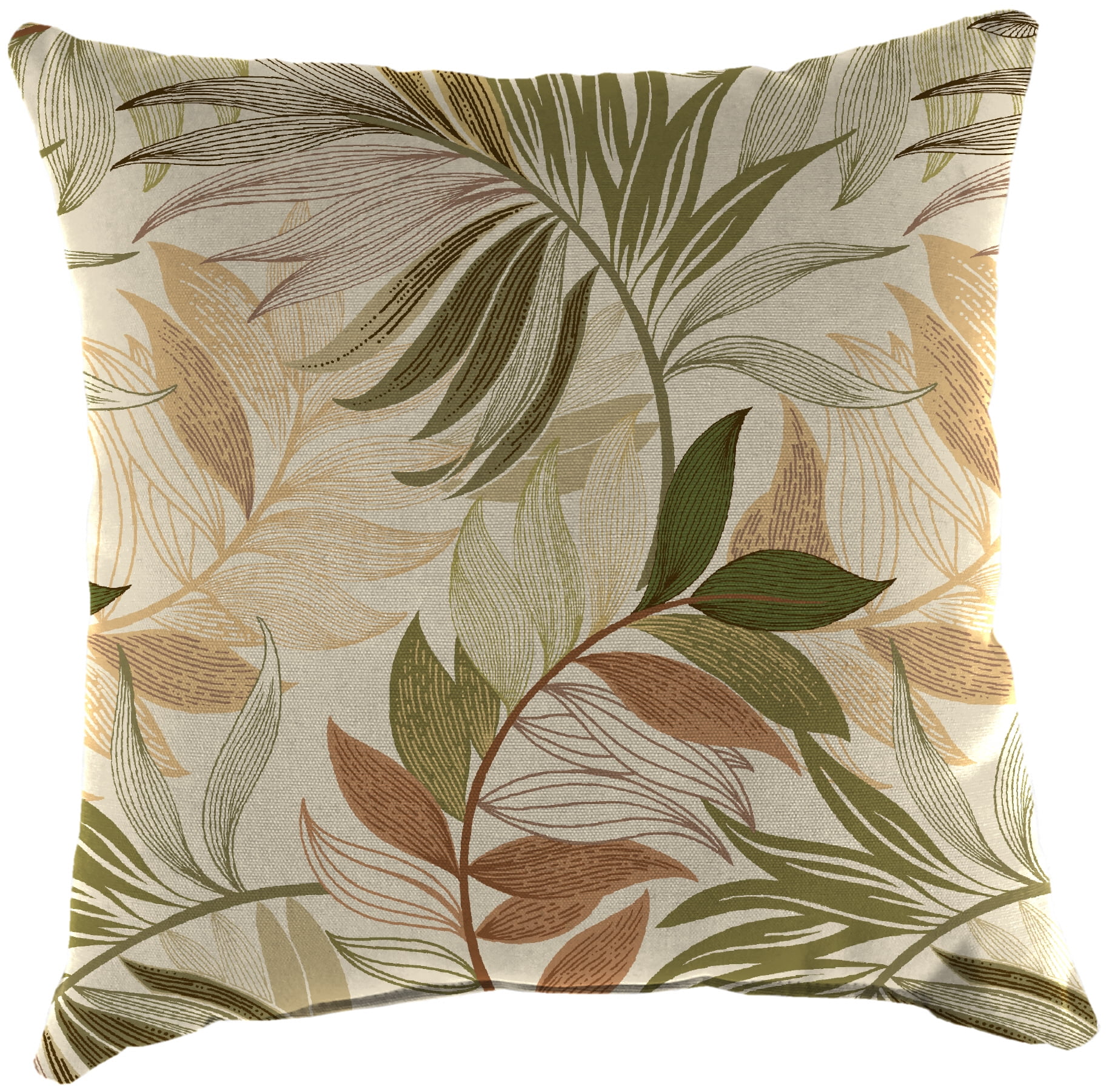 Jordan Manufacturing 18" x 18" Oasis Nutmeg Beige Floral Square Outdoor