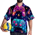 thumbnail image 4 of Game Controller Men's Short Sleeve Poplin Shirts with Spread Collar Tops, Casual Printed Button Down Short Summer Beach Shirts for Men and Women, 4 of 6