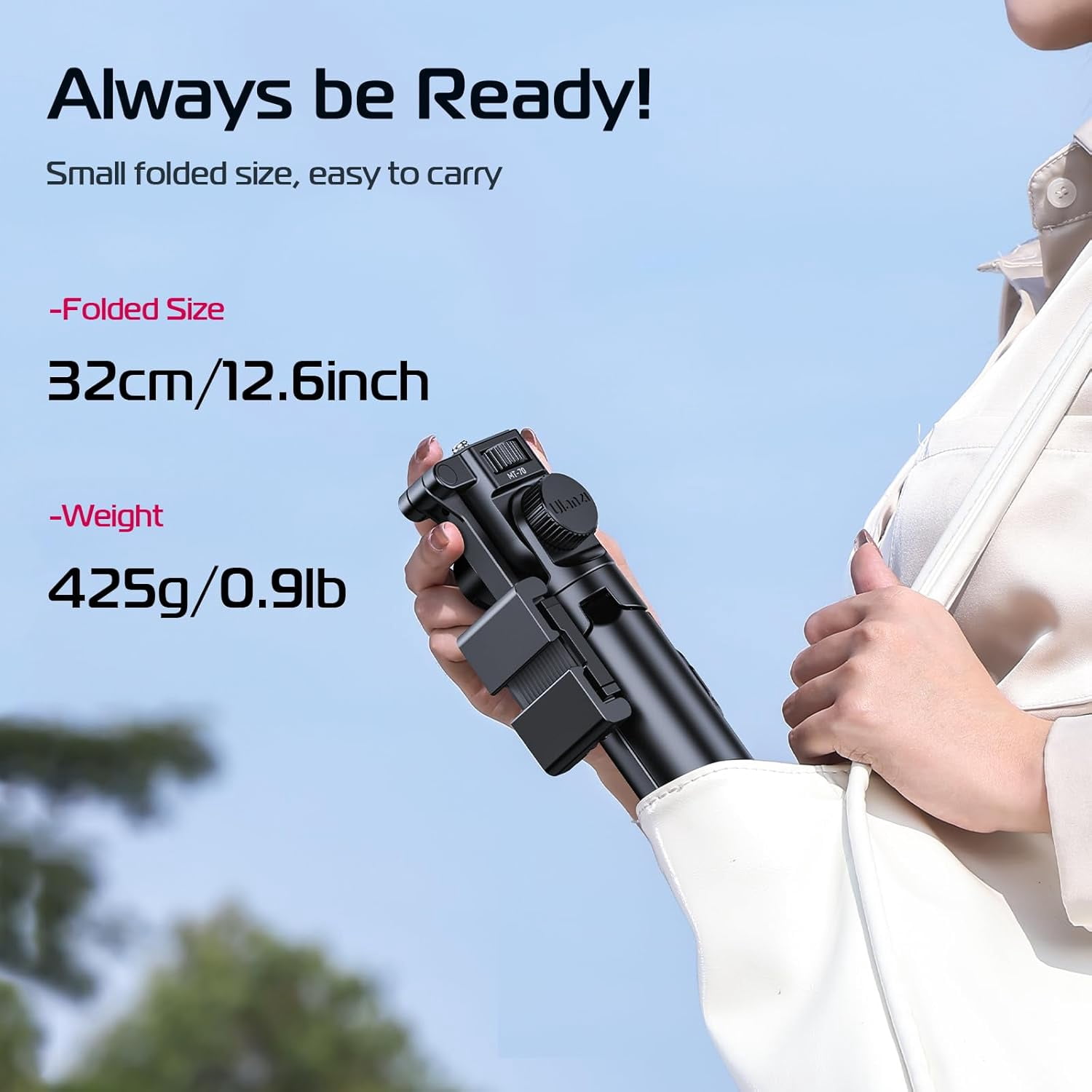 Ulanzi MT-70 Extendable Tripod,63" Selfie Stick Vlog Tripod Stand With 2 Phone Clips for Smartphone Camera