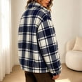 thumbnail image 6 of Cozy Oversized Plaid Sherpa Jackets for Women Zip Up Long Sleeve Outdoor Coats, 6 of 8