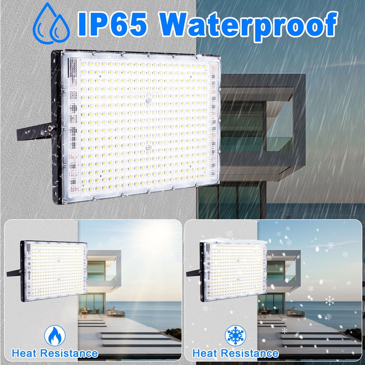 OUSIDE 1PCS 300W LED Flood Light IP65 Waterproof AC 220V Outdoor White Floodlight Spotlight LED Projector Refletor Garden Porch Courtyard Lamp