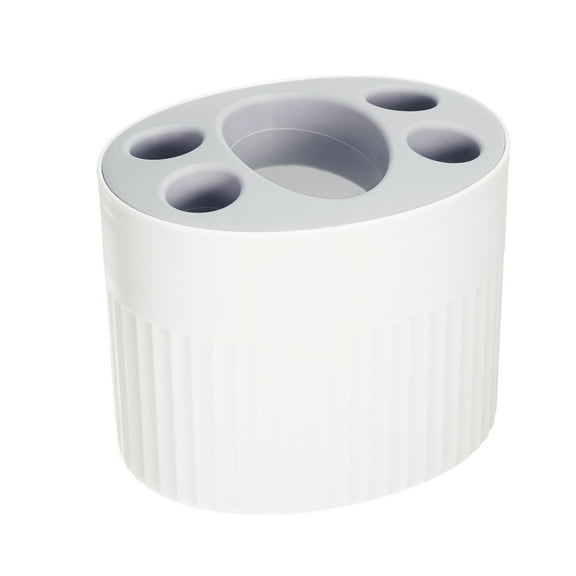 Unique Bargains Toothbrush Holders Bathroom Toothbrush Holders Toothbrush Storage Organizers 4.69"x3.62"x3.73" White