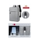 thumbnail image 2 of Travel Portable Backpack Slim Durable USB Charging Port Waterproof Bag Gray, 2 of 3