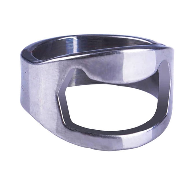 Sonducket Joyería de anillo Abrebotellas para exteriores Manual Metal Bebida Bebida Tapa Removedor Bartender Restaurante Bar Suministro de apertura Kits de desorden para acampar Blanco Sonducket HW2604-01