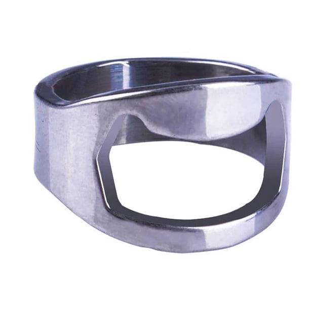 Toystoory Anillo de mano al aire libre portátil Picnic Camping abrebotellas Manual Metal bebida tapa removedor barman restaurante apertura Kits de desorden para acampar Blanco