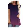 thumbnail image 3 of T-shirt Dégradé pour Femmes 2026 Été Tendance Manches Courtes Col Rond Ample Tunique, 3 of 6