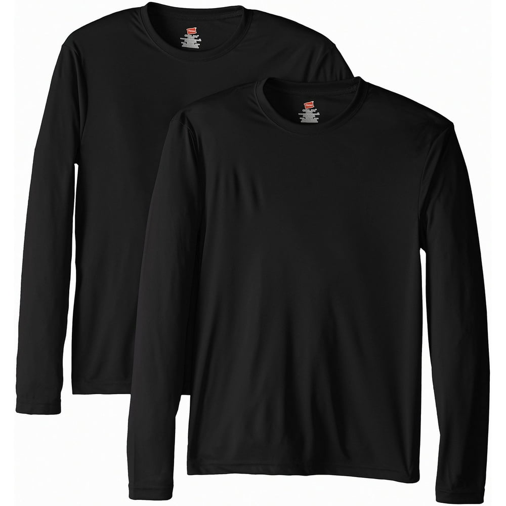 Hanes Hanes Men Two Pack LongSleeve Cool Dri TShirts, Pack of 2