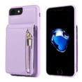 thumbnail image 5 of Nalacover RFID Blocking Wallet Case for iPhone 7/8/SE 2020/SE 2022, Shockproof PU Leather Magnetic Button Zipper Purse Card Slots & Kickstand Crossbody Phone Case with Shoulder & Wrist Strap,Purple, 5 of 12