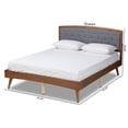 thumbnail image 2 of Baxton Studio Ratana Grey and Walnut Brown Finished Wood Queen Size Platform Bed, 2 of 11